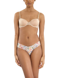 Printed Signature Lace® Low Rise Thong By The Sea Beige Sale