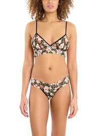 Printed Signature Lace® Low Rise Thong Dark Room Blooms  Black Friday Sale