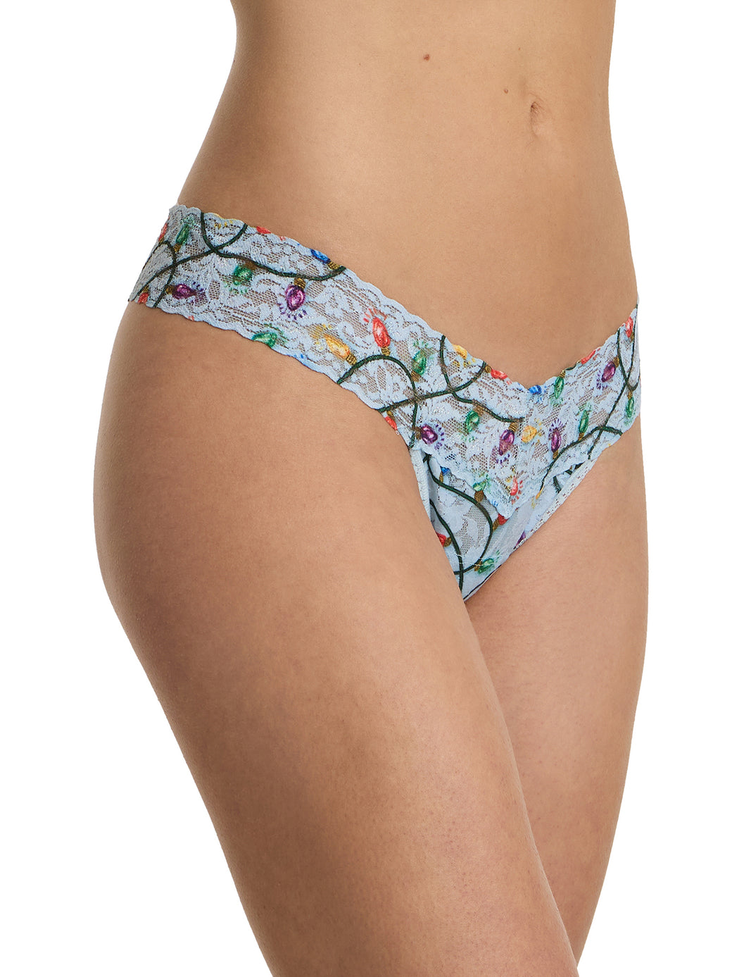 4911® Printed Signature Lace® Low Rise Thong Decked Out Festive Lights Sale