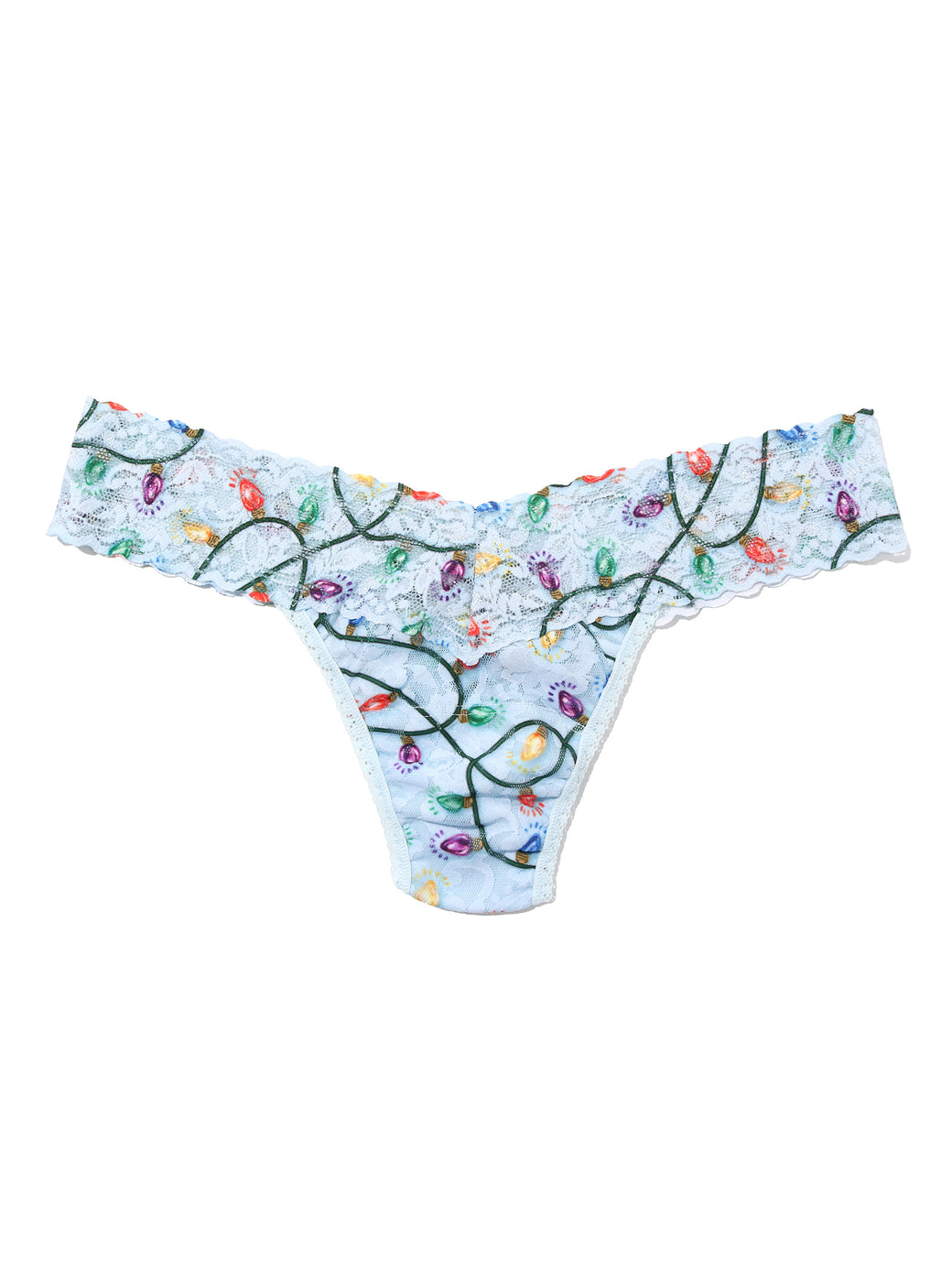 4911® Printed Signature Lace® Low Rise Thong Decked Out Festive Lights Sale