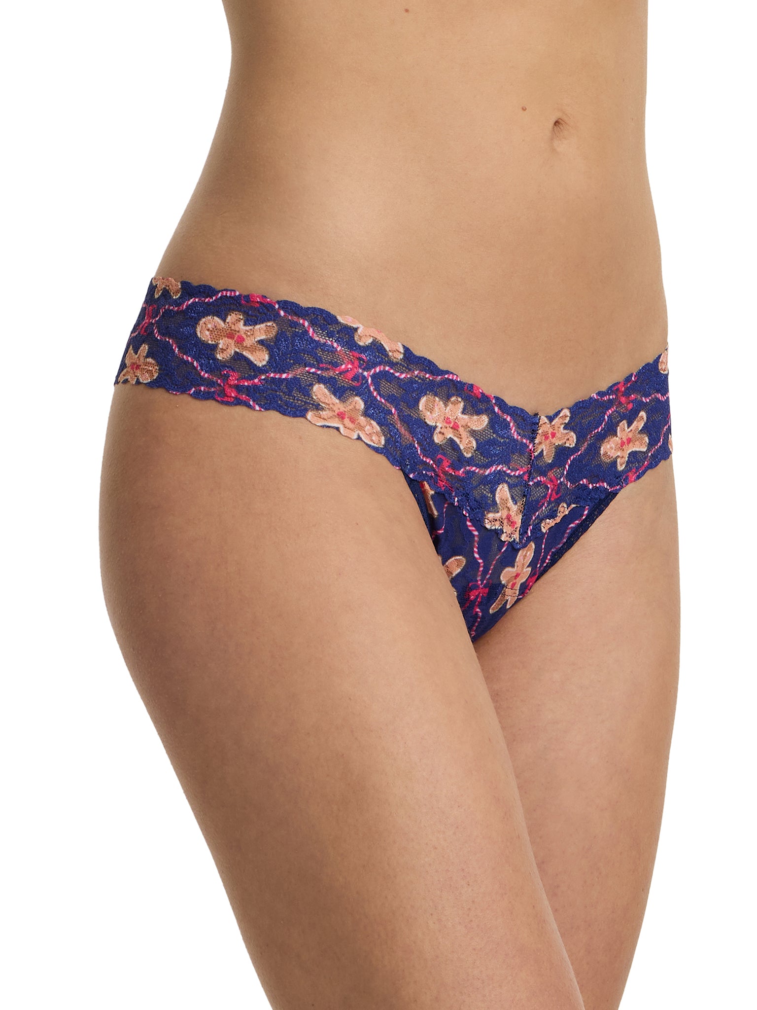 4911® Printed Signature Lace® Low Rise Thong Festive Gingerbread Cookies Sale
