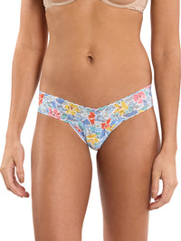 Printed Signature Lace® Low Rise Thong Floral Mosaic White Sale