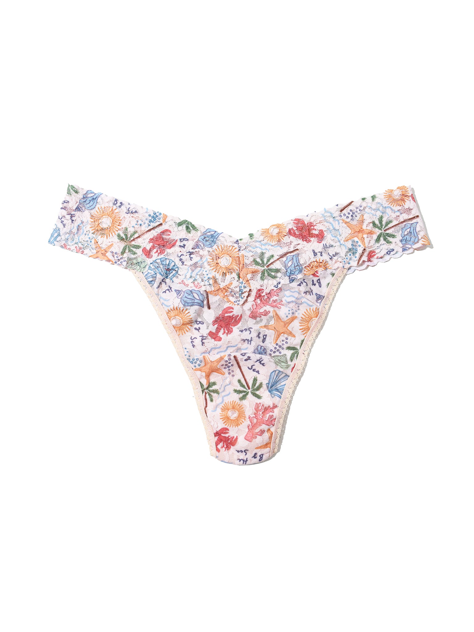 Printed Signature Lace® Original Rise Thong By The Sea Beige Sale