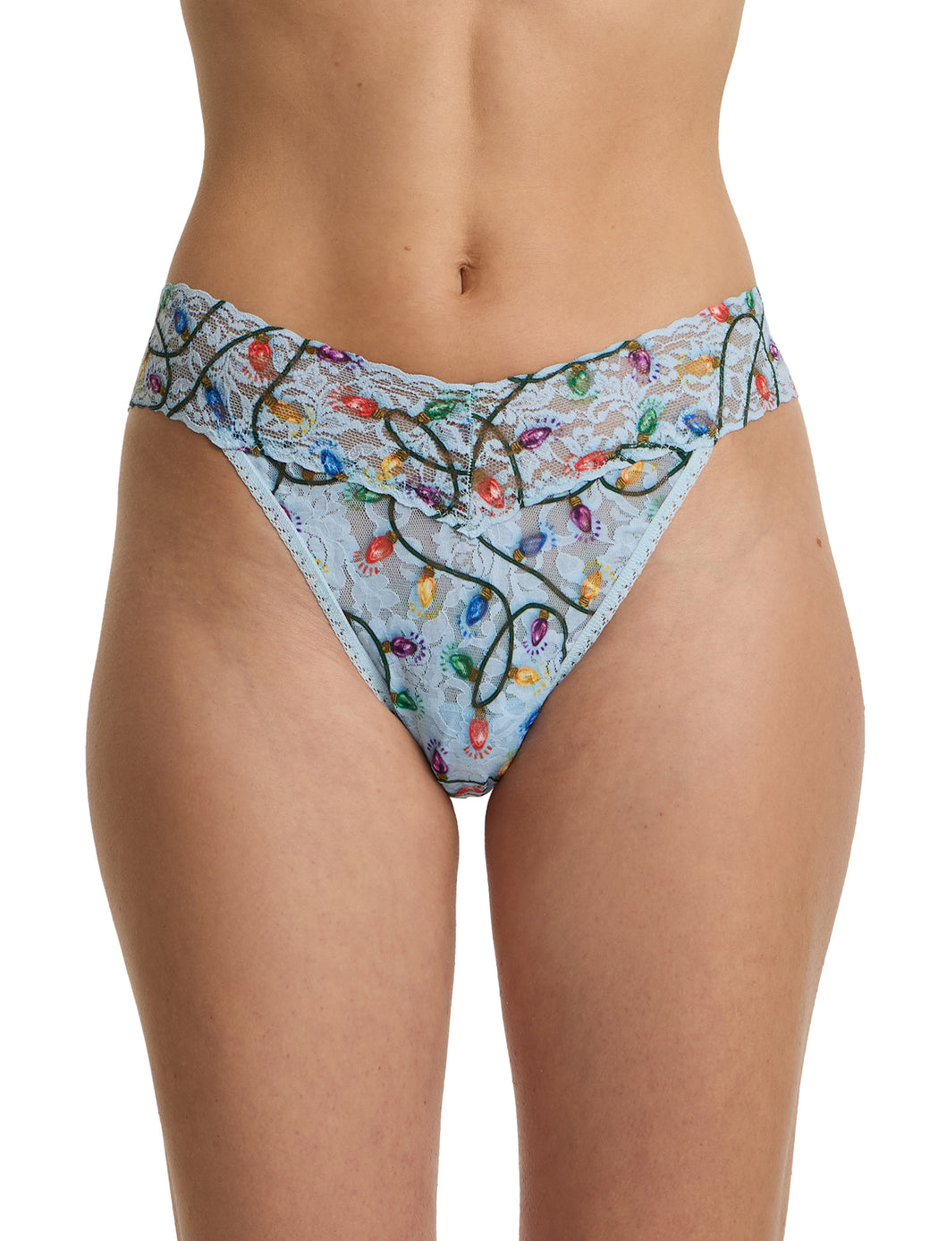 Printed Signature Lace® Original Rise Thong Decked Out Festive Lights