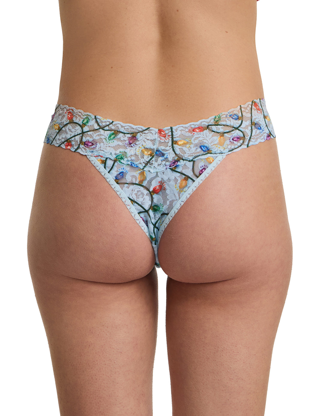 Printed Signature Lace® Original Rise Thong Decked Out Festive Lights