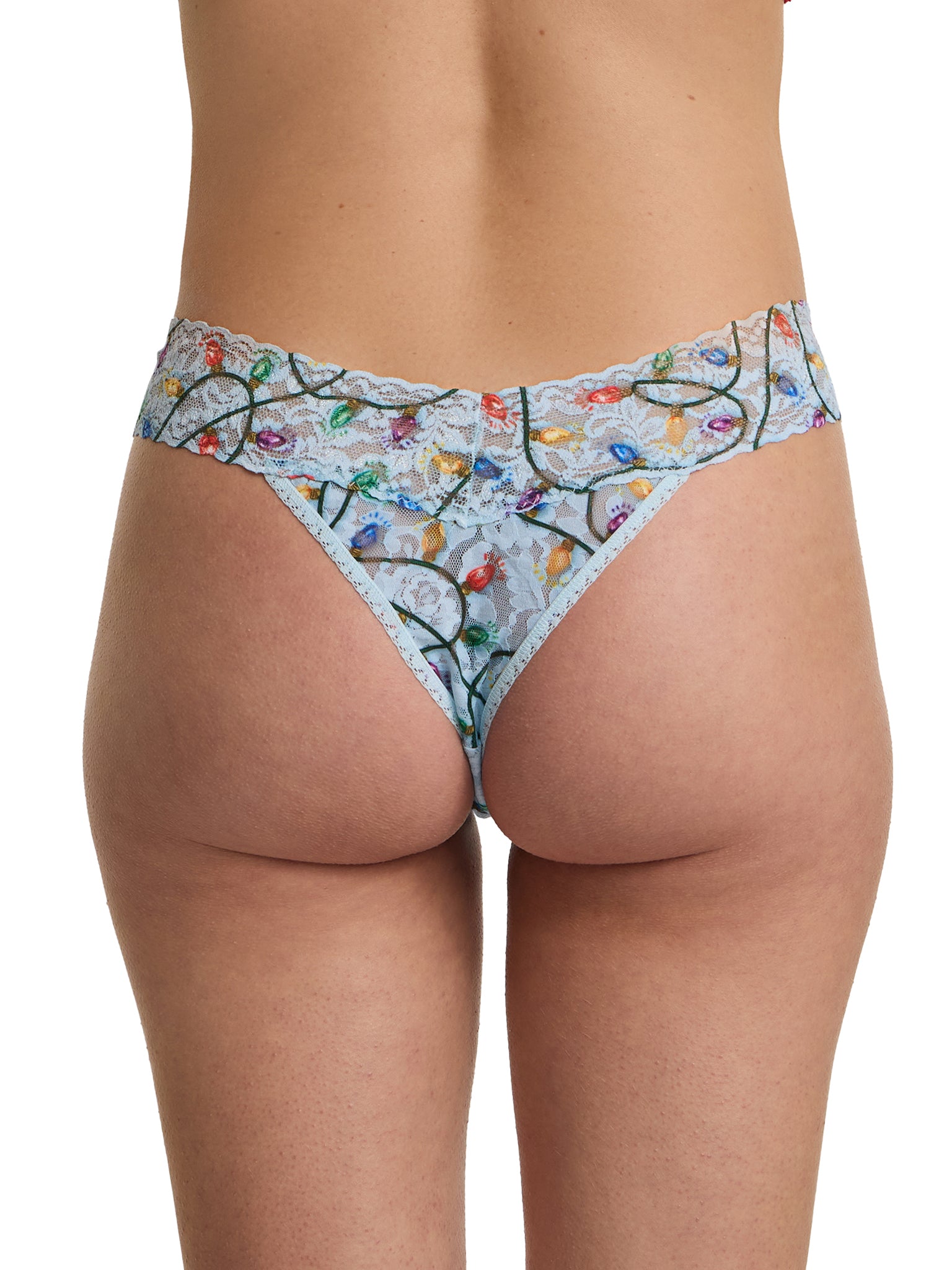 Printed Signature Lace® Original Rise Thong Decked Out Festive Lights