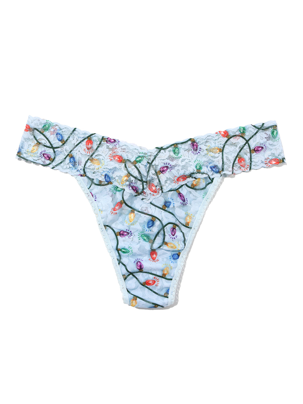 Printed Signature Lace® Original Rise Thong Decked Out Festive Lights