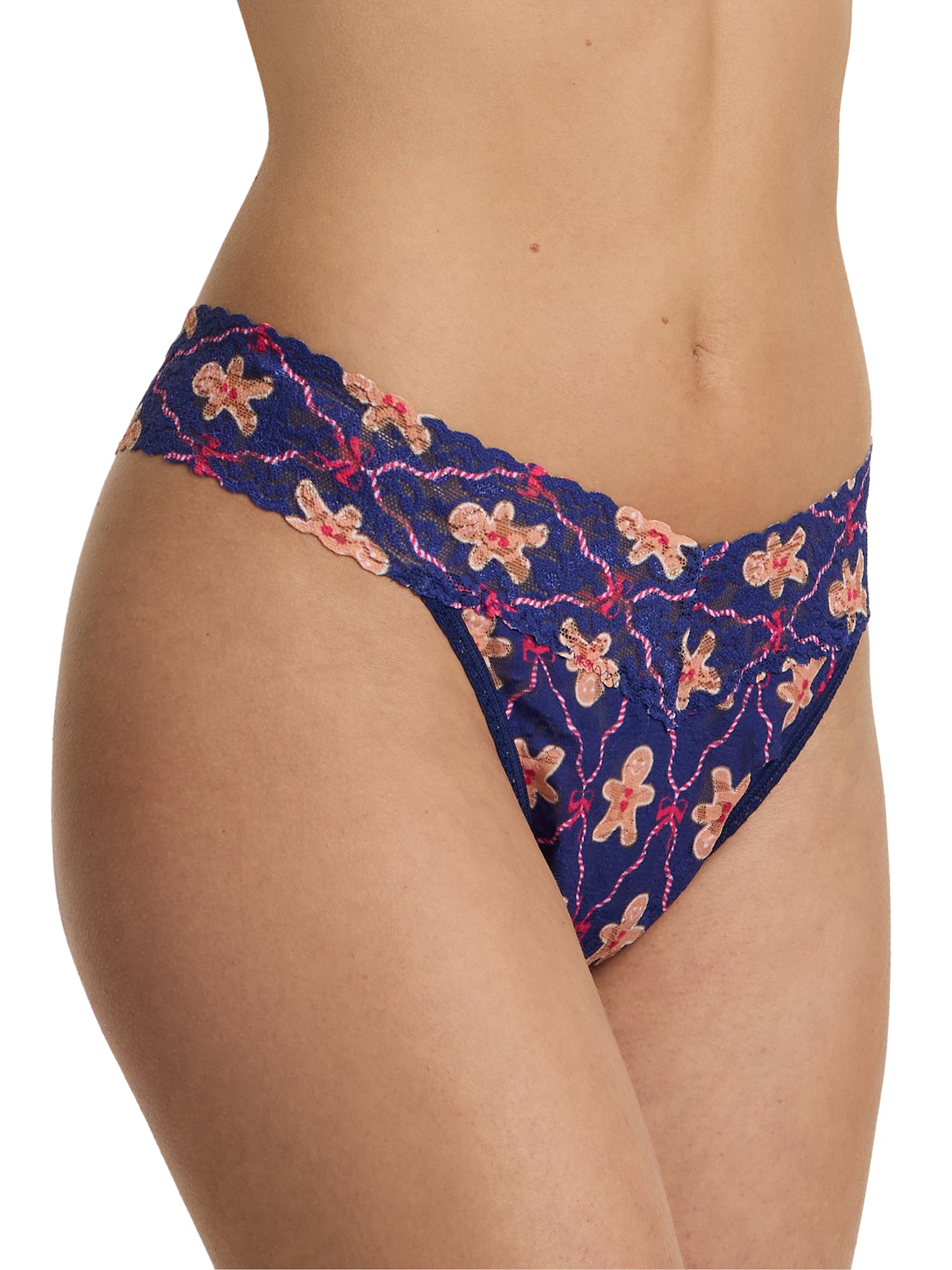 Printed Signature Lace® Original Rise Thong Festive Gingerbread Cookies Sale