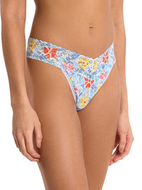 Printed Signature Lace® Original Rise Thong Floral Mosaic White Sale