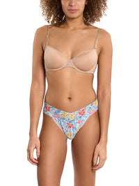 Printed Signature Lace® Original Rise Thong Floral Mosaic White Sale