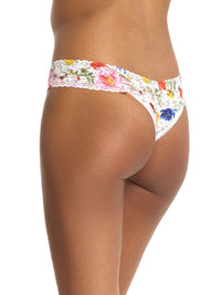 Printed Signature Lace® Original Rise Thong Meadow Mix White Sale