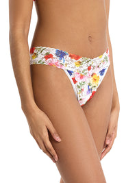 Printed Signature Lace® Original Rise Thong Meadow Mix White Sale