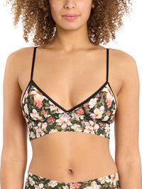 Printed Signature Lace® Padded Triangle Bralette Dark Room Blooms Sale