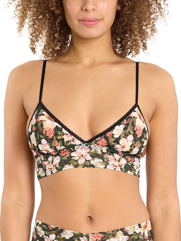 Printed Signature Lace® Padded Triangle Bralette Dark Room Blooms  Black Friday Sale