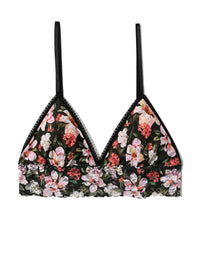 Printed Signature Lace® Padded Triangle Bralette Dark Room Blooms Sale