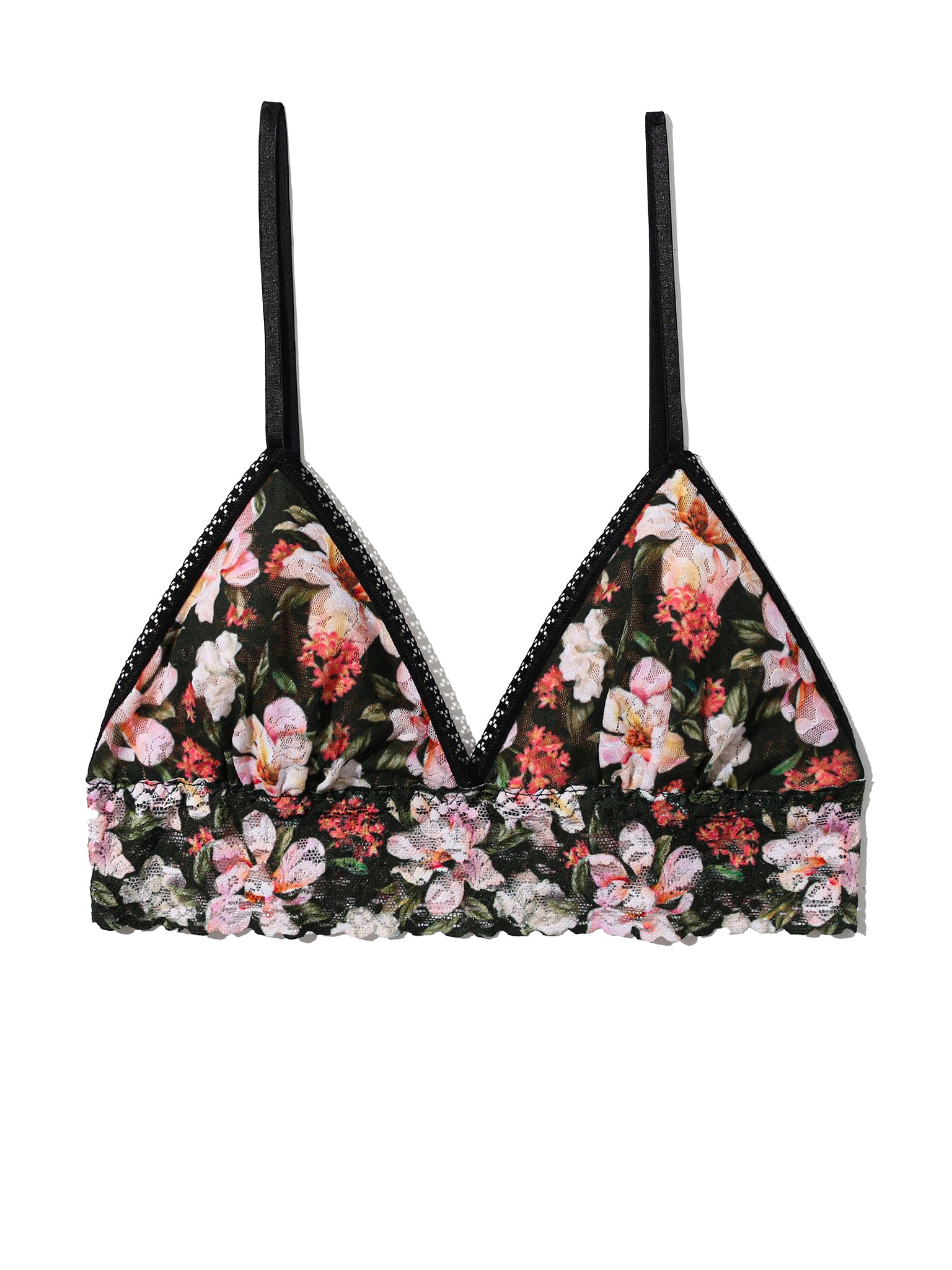 Printed Signature Lace® Padded Triangle Bralette Dark Room Blooms Sale