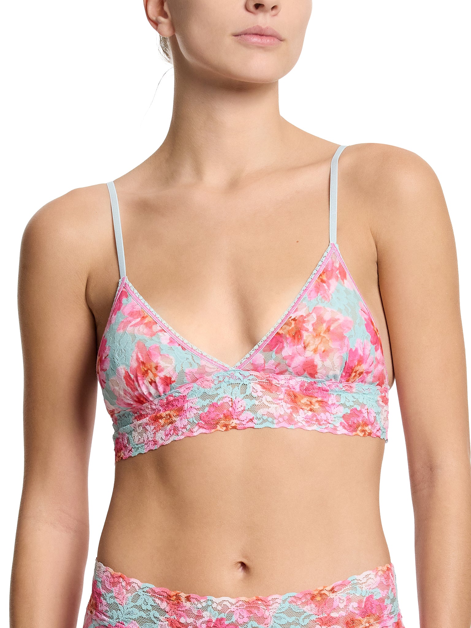 Printed Signature Lace® Padded Triangle Bralette First Bloom Sale