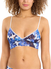 Printed Signature Lace® Padded Triangle Bralette Such A Blur Blue  Black Friday Sale