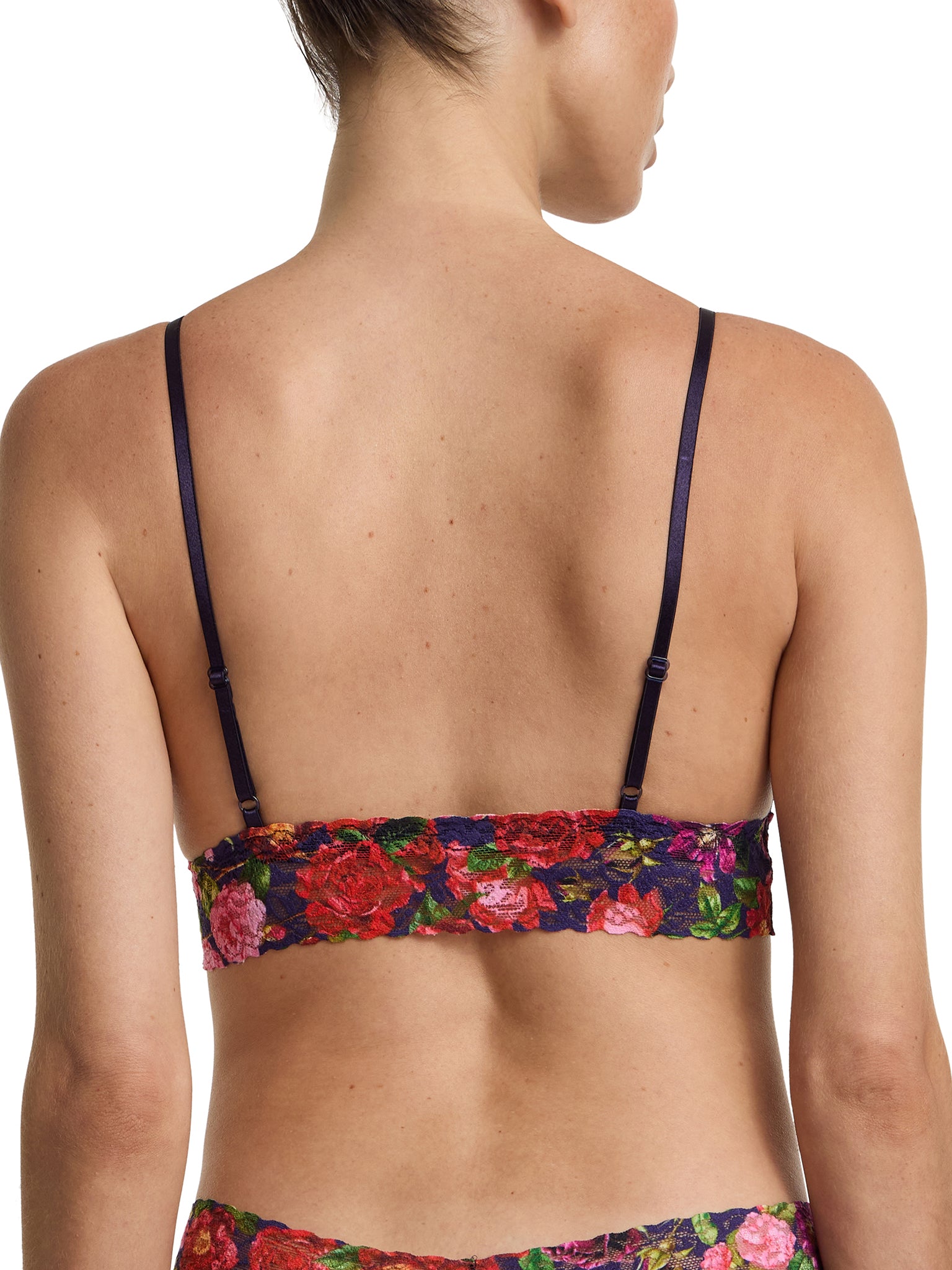 Winters Tale Floral Printed Signature Lace® Padded Bralette - Back View, Adjustable Straps | Hanky Panky