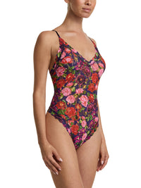 Printed Signature Lace® Thong Back Bodysuit Winters Tale Floral