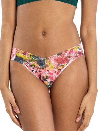 Printed Signature Lace® V-Kini in Masterpiece Floral Print - Front View On Model | Hanky Panky