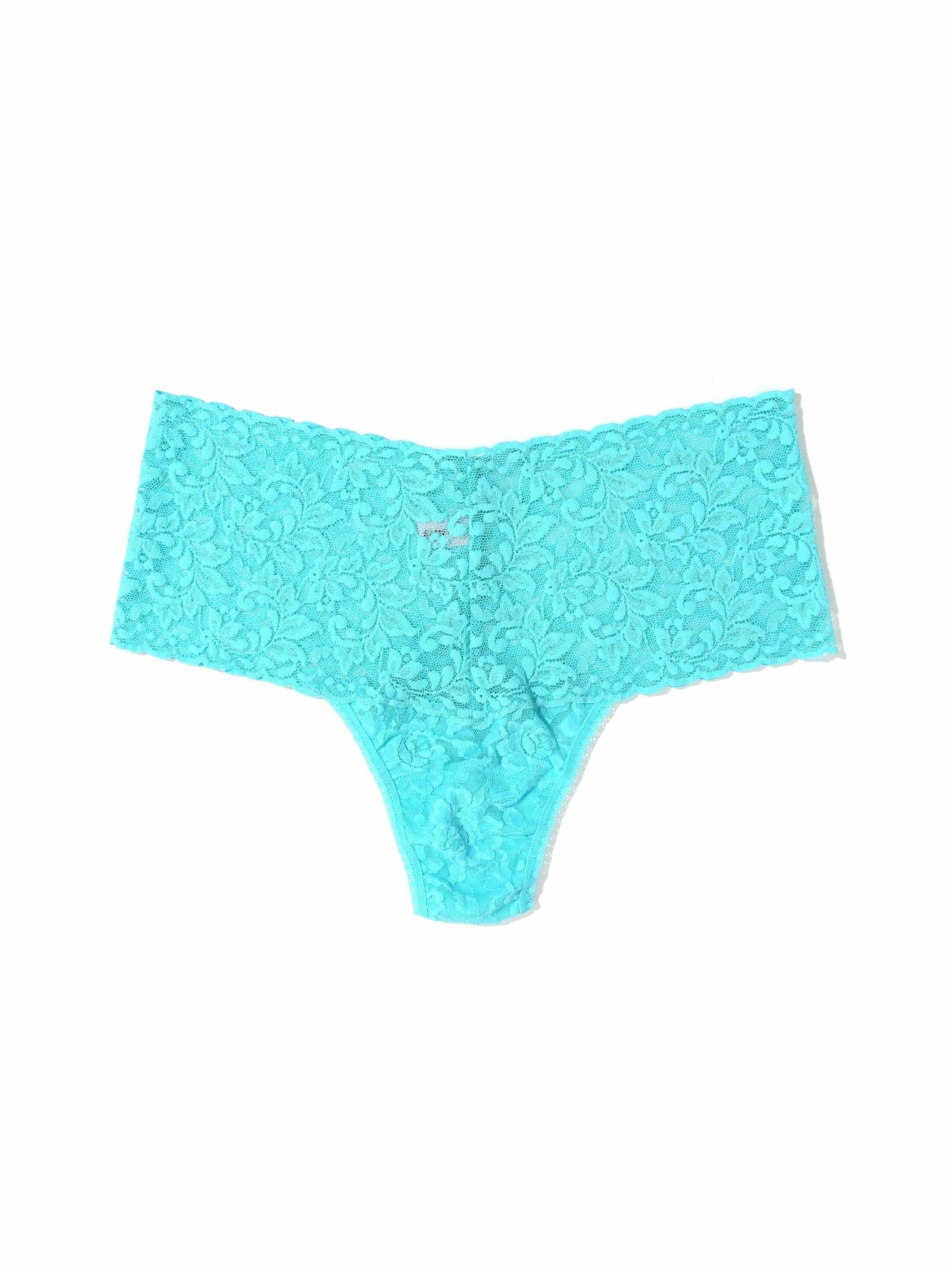 Retro Lace Thong Aquatic Blue