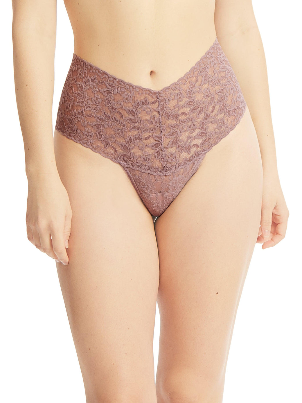 Retro Lace Thong Artichoke Heart Purple