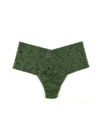 Retro Lace Thong Bitter Olive Green