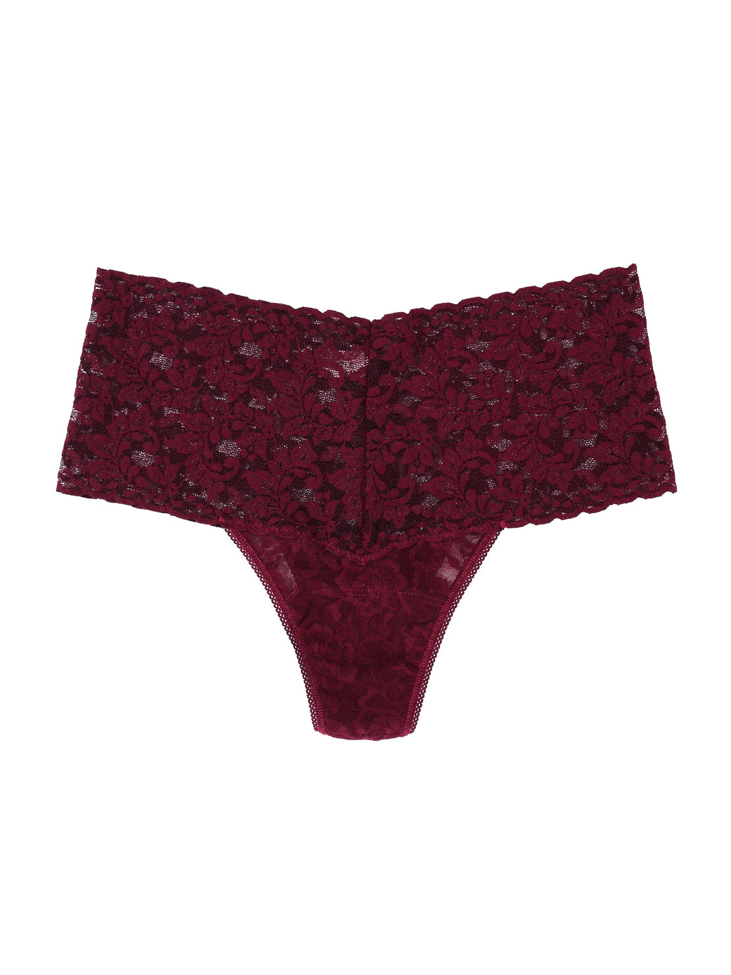 Retro Lace Thong Dried Cherry Red