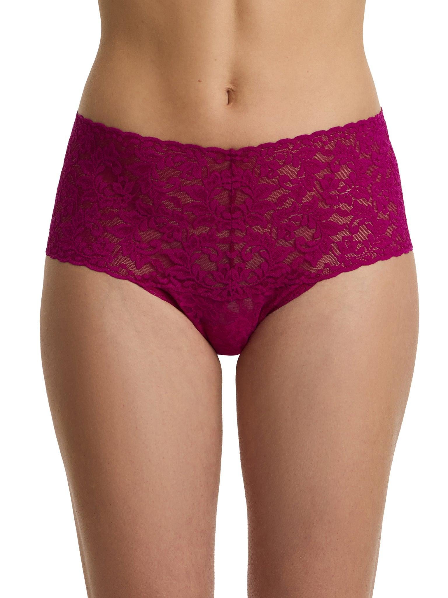Retro Lace Thong From The Vine Red