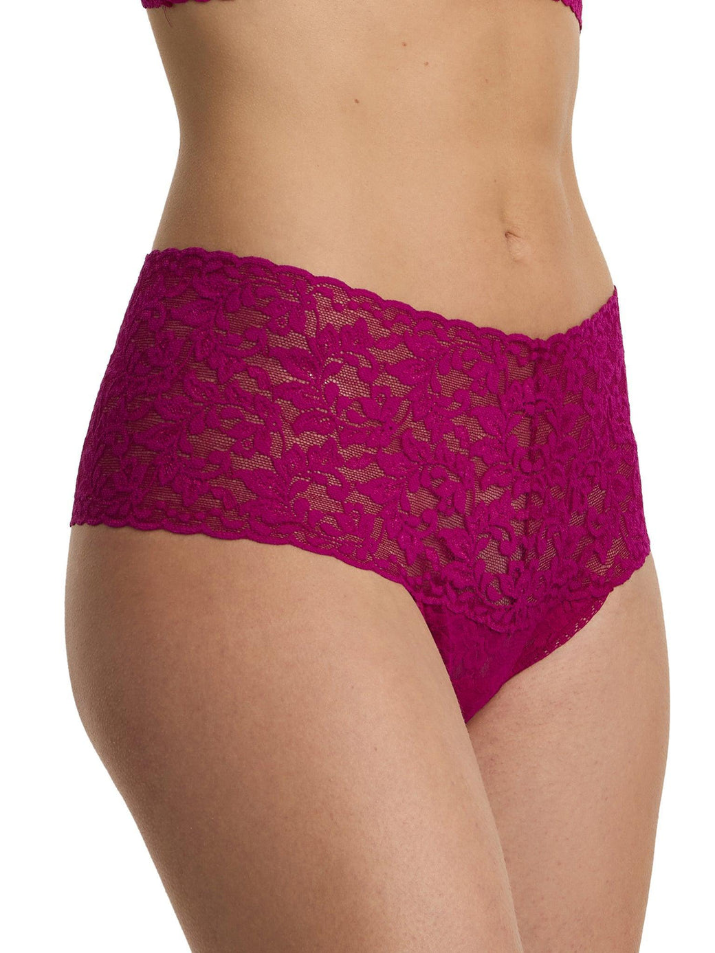 Retro Lace Thong From The Vine Red