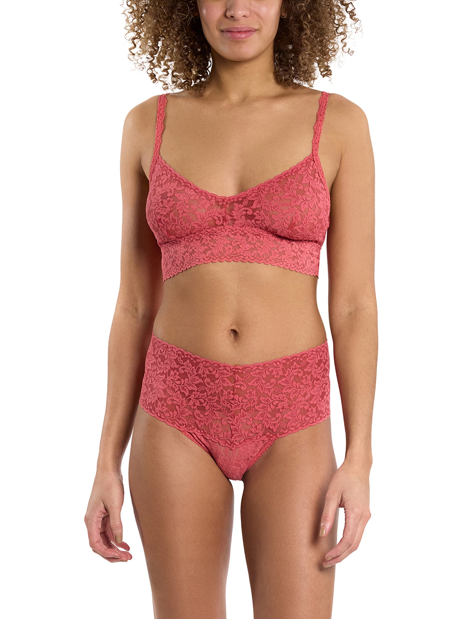 Retro Lace Thong Naples Red Sale