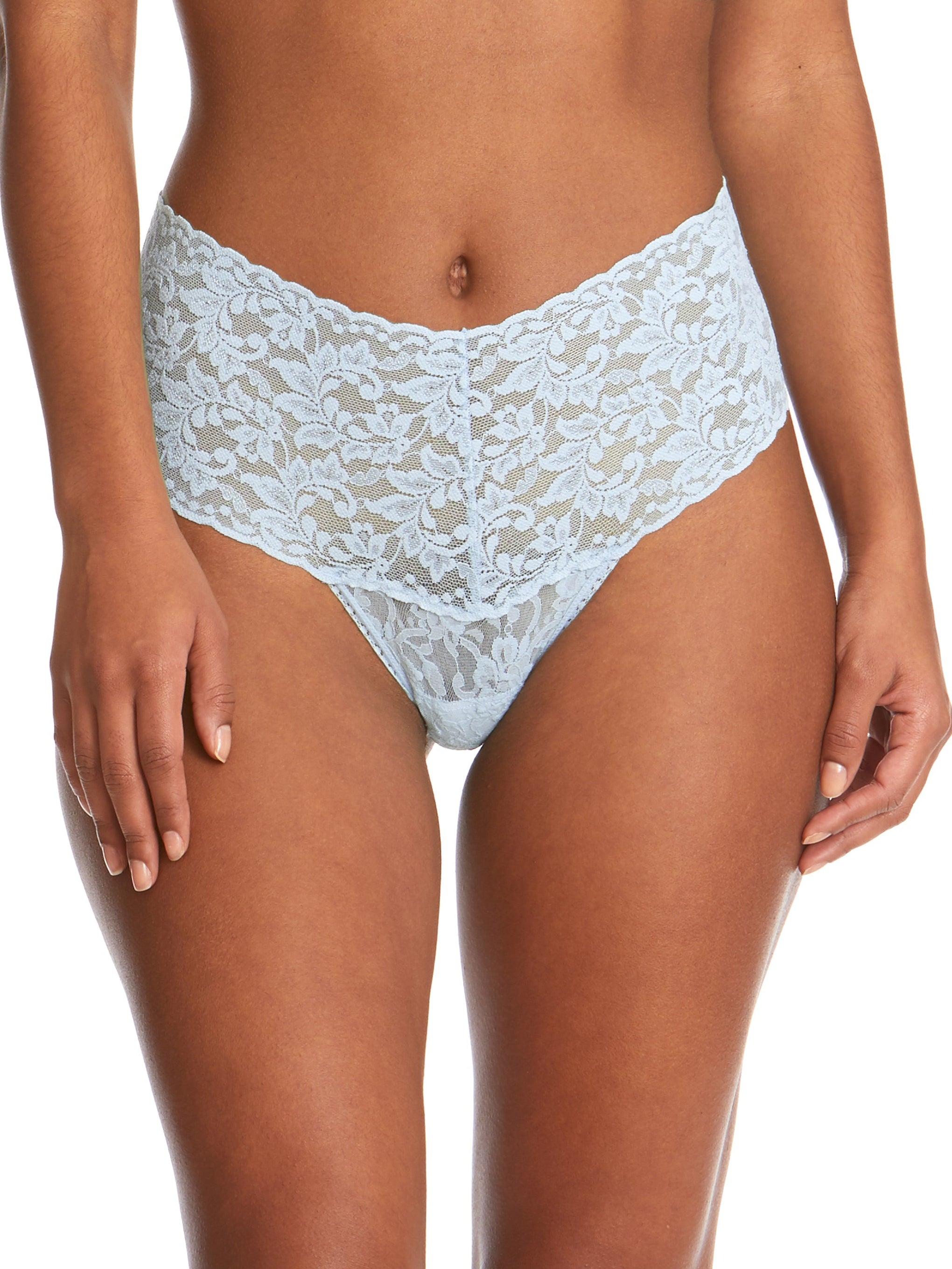 Retro Lace Thong Partly Cloudy Blue Sale