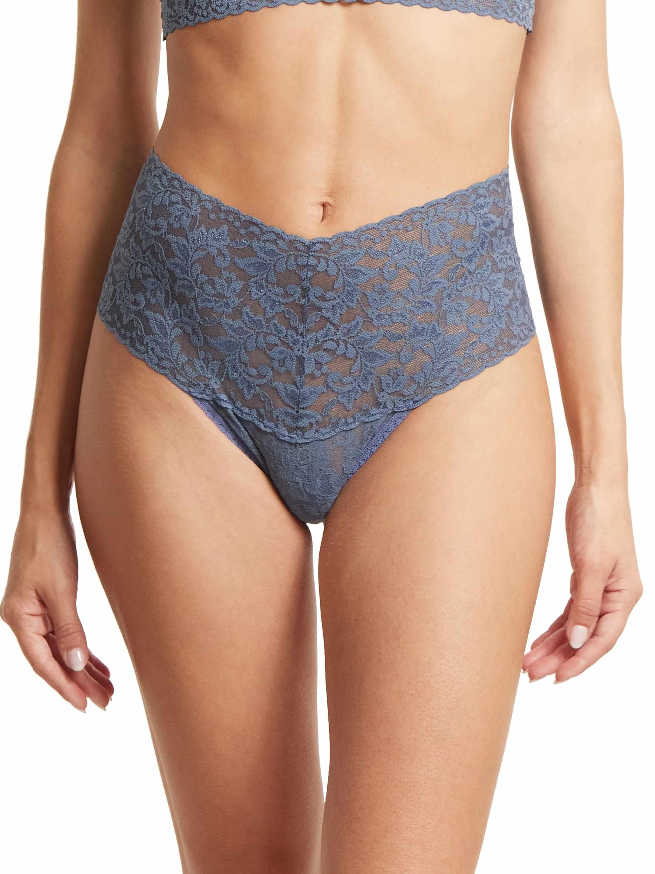 Retro Lace Thong Tour Guide Blue Sale