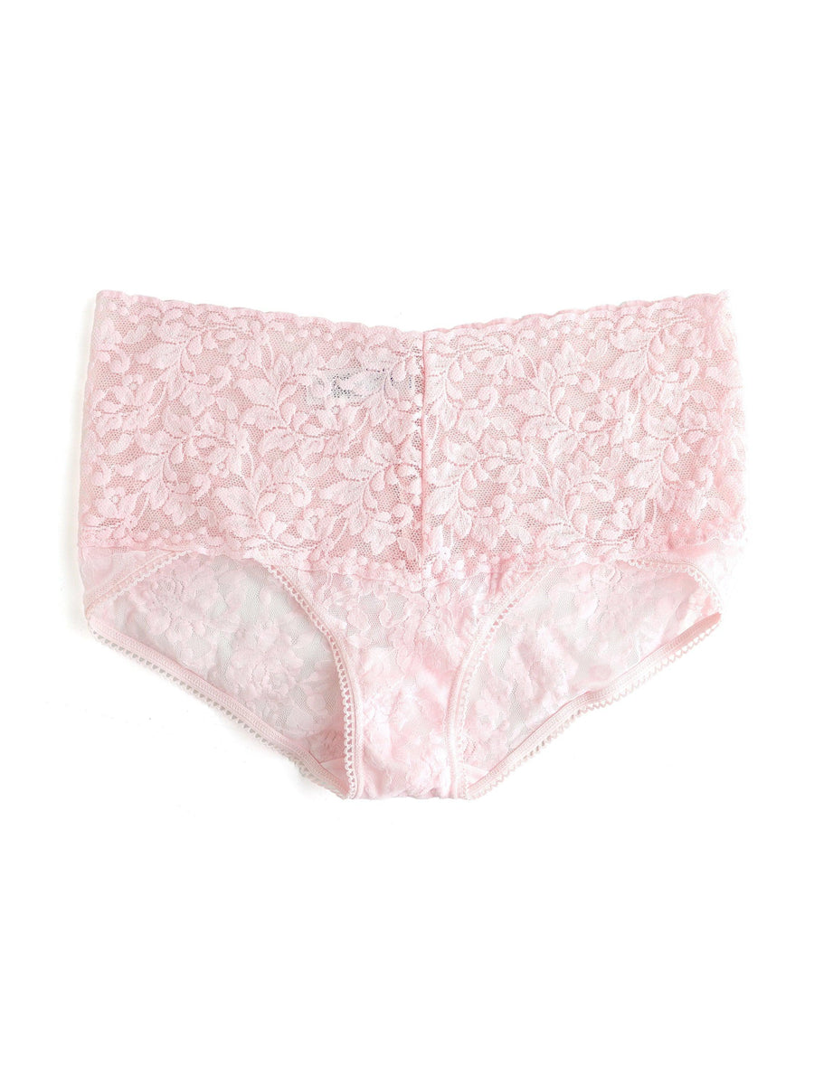Bliss Pink Retro Lace V-Kini High-Rise Panty - Flat Lay Back Detail | Hanky Panky