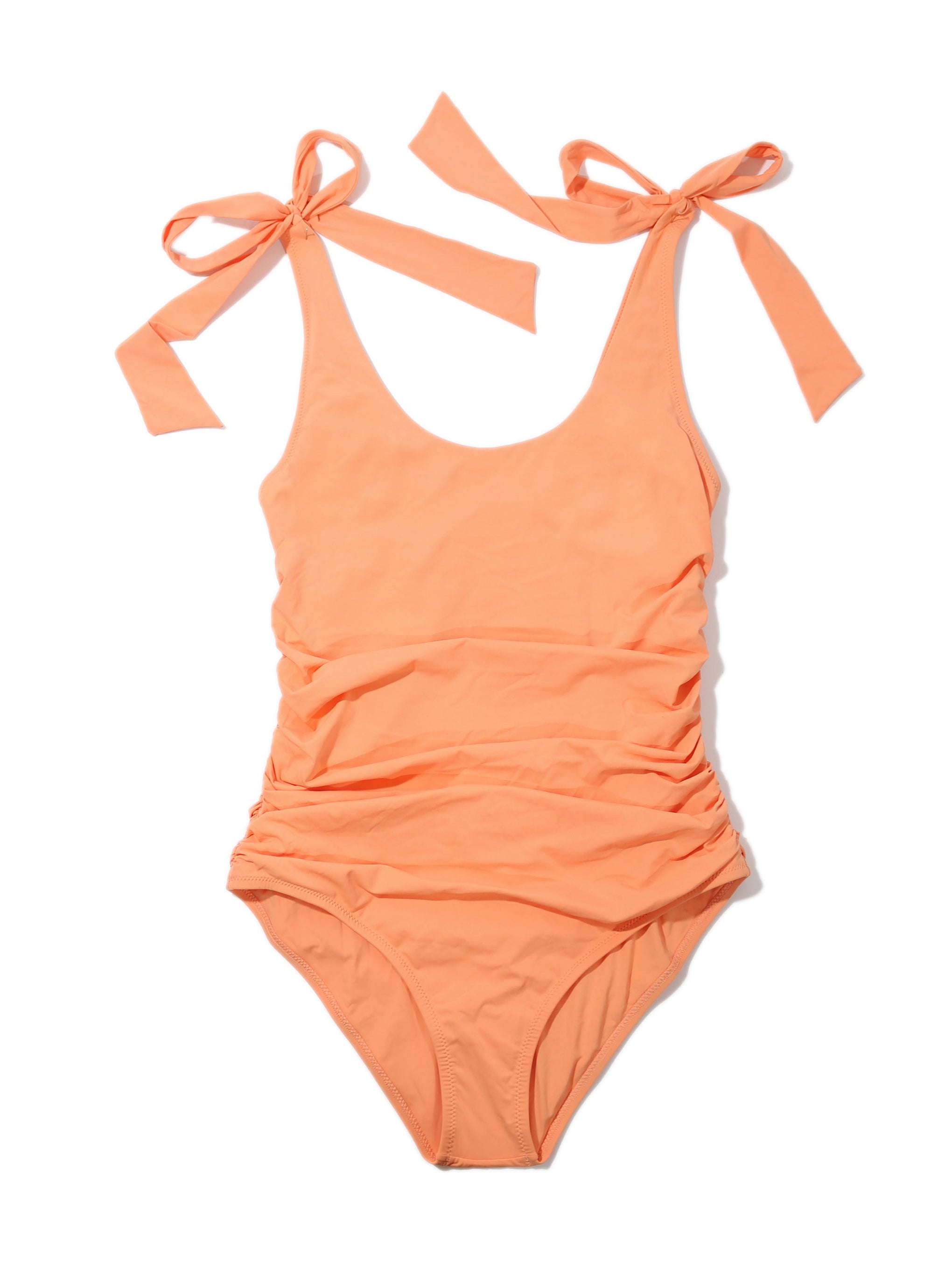 Ruched Bow One Piece Swimsuit Florence Orange