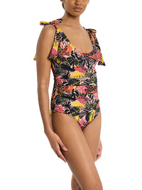 Ruched Bow One Piece Swimsuit Palm Springs Sale