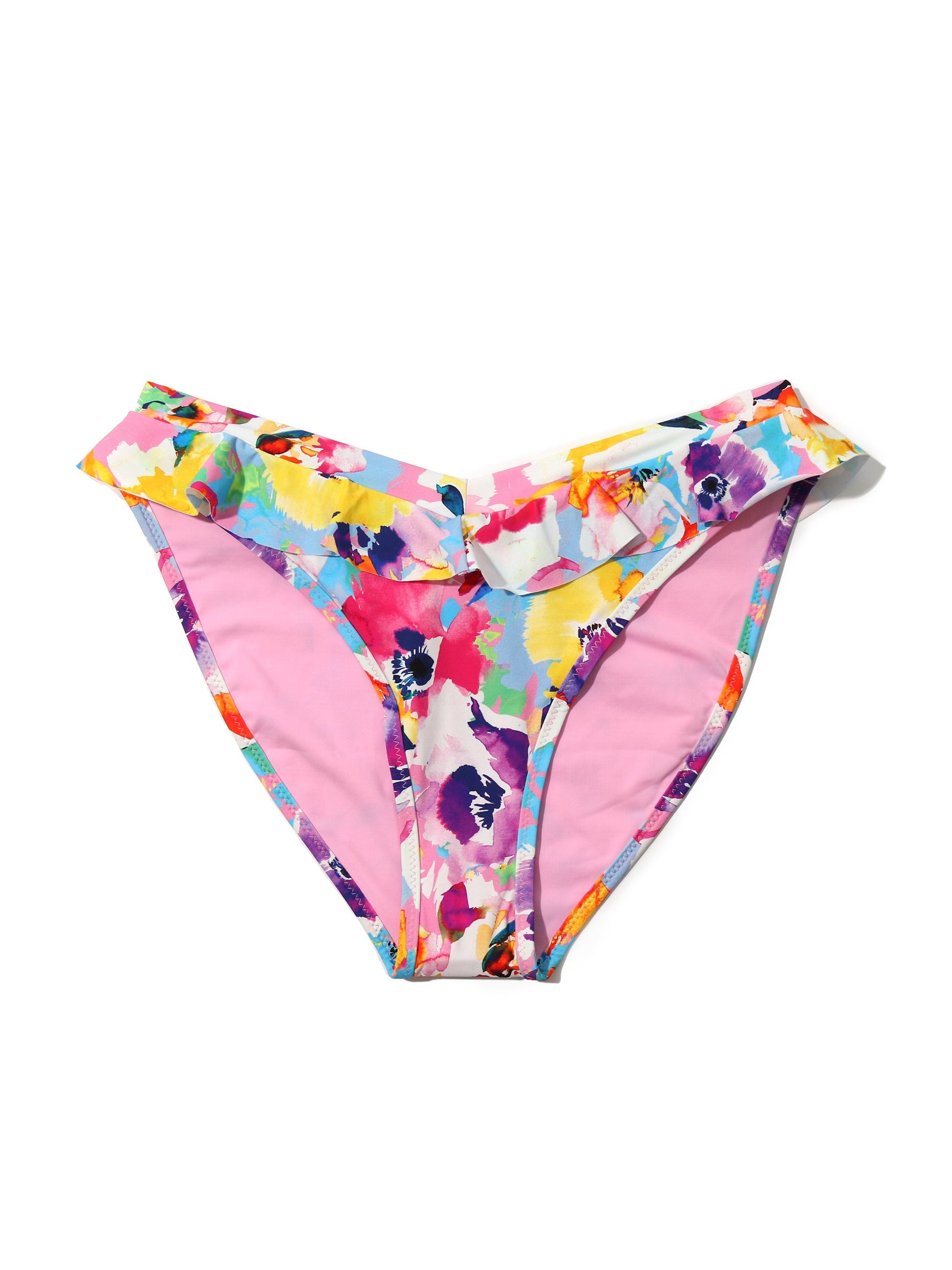 Ruffle V-Front Bikini Bottom Watercolored Sale
