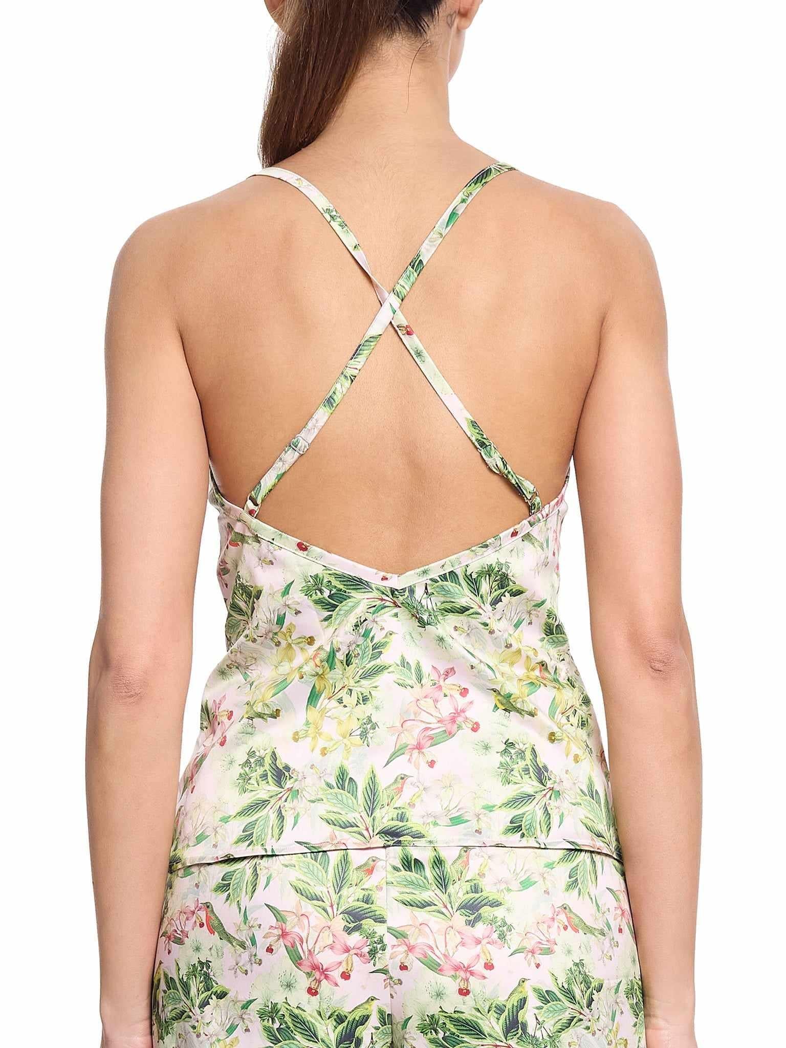 Satin Sleep Cami French Garden Sale - Crossback Strap Detail Back View | Hanky Panky