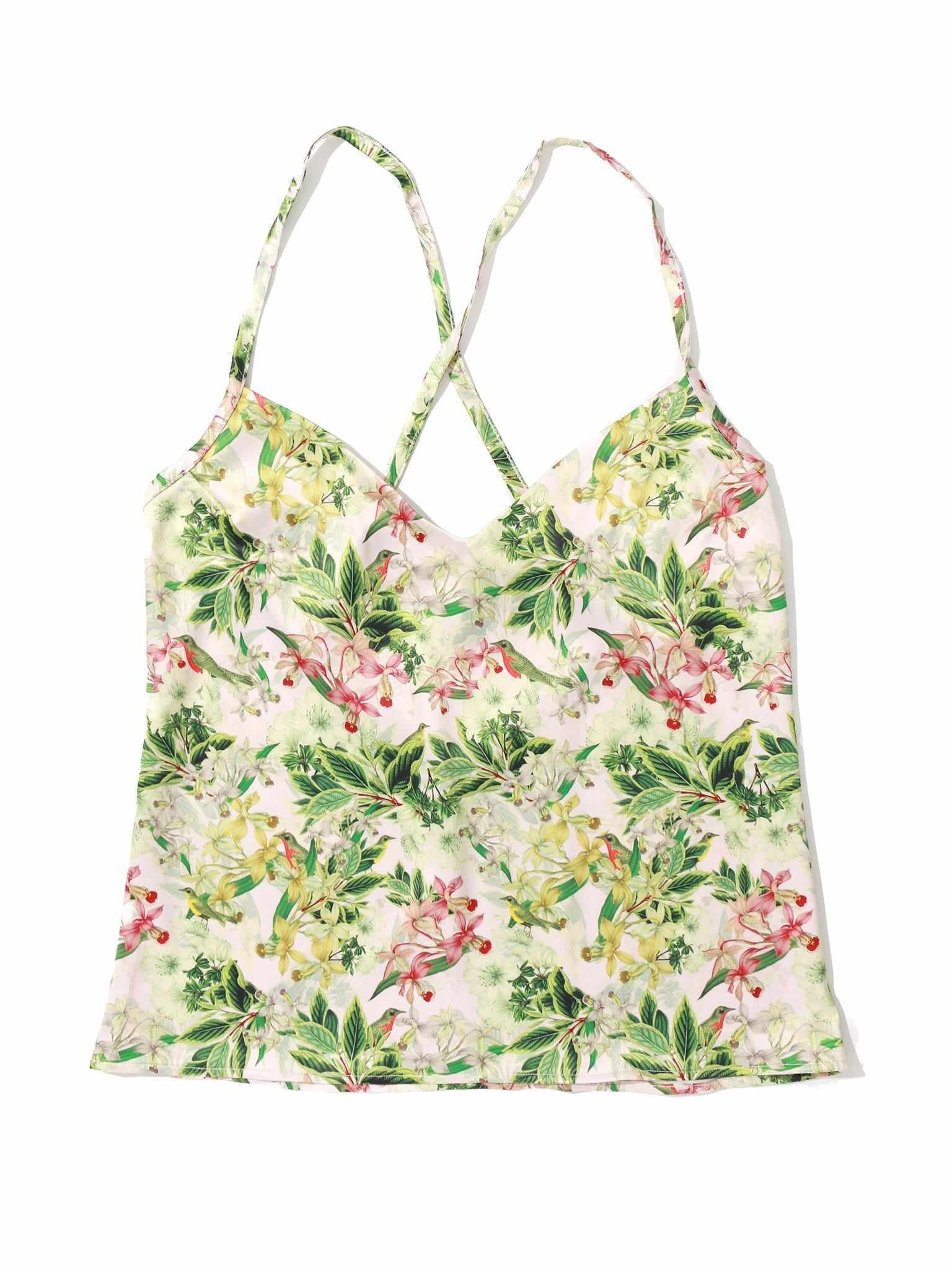 Satin Sleep Cami French Garden Sale - Floral Stretch Satin Flat Lay | Hanky Panky
