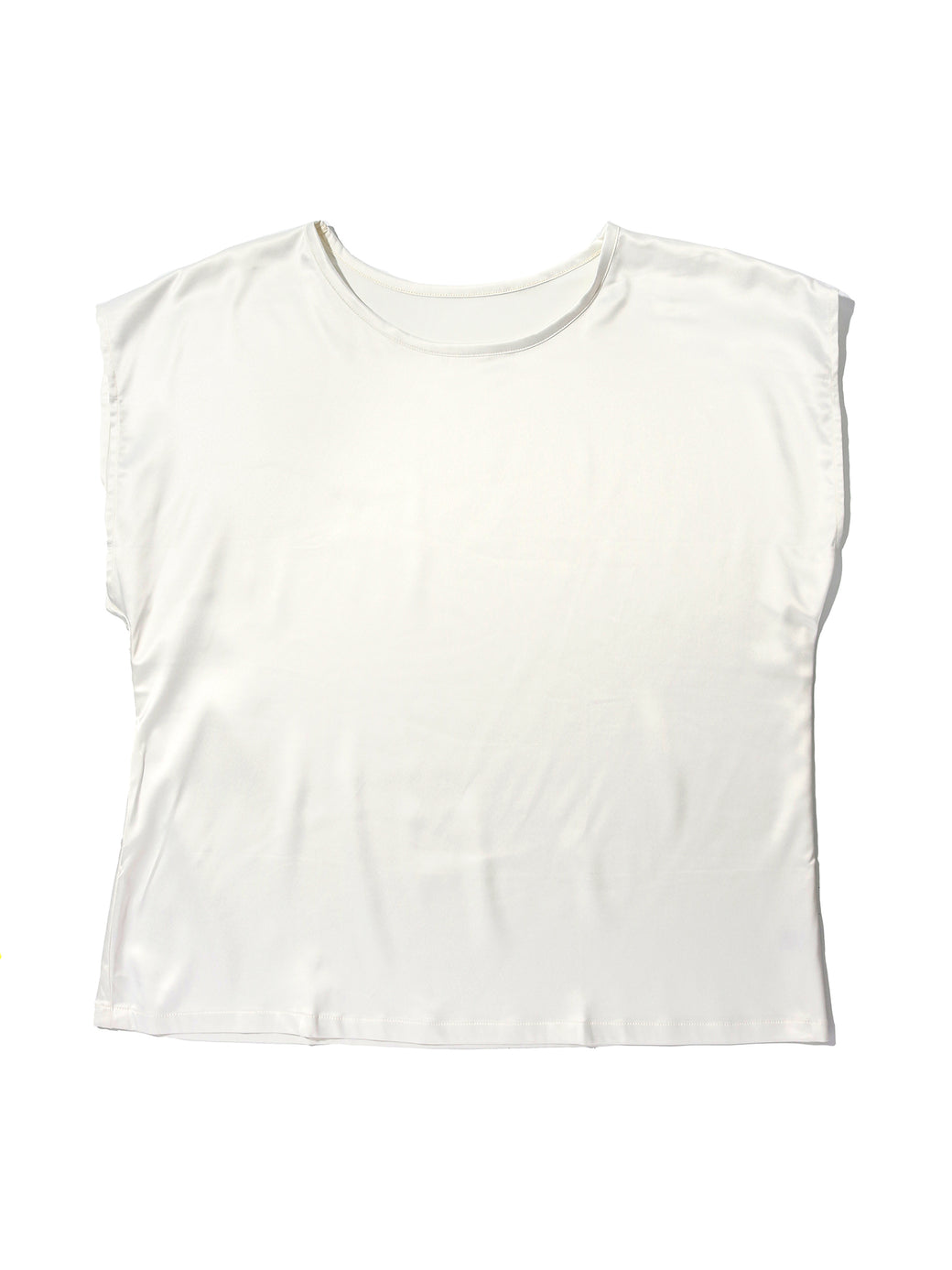 Satin Sleep Cap Sleeve Tee Light Ivory Sale