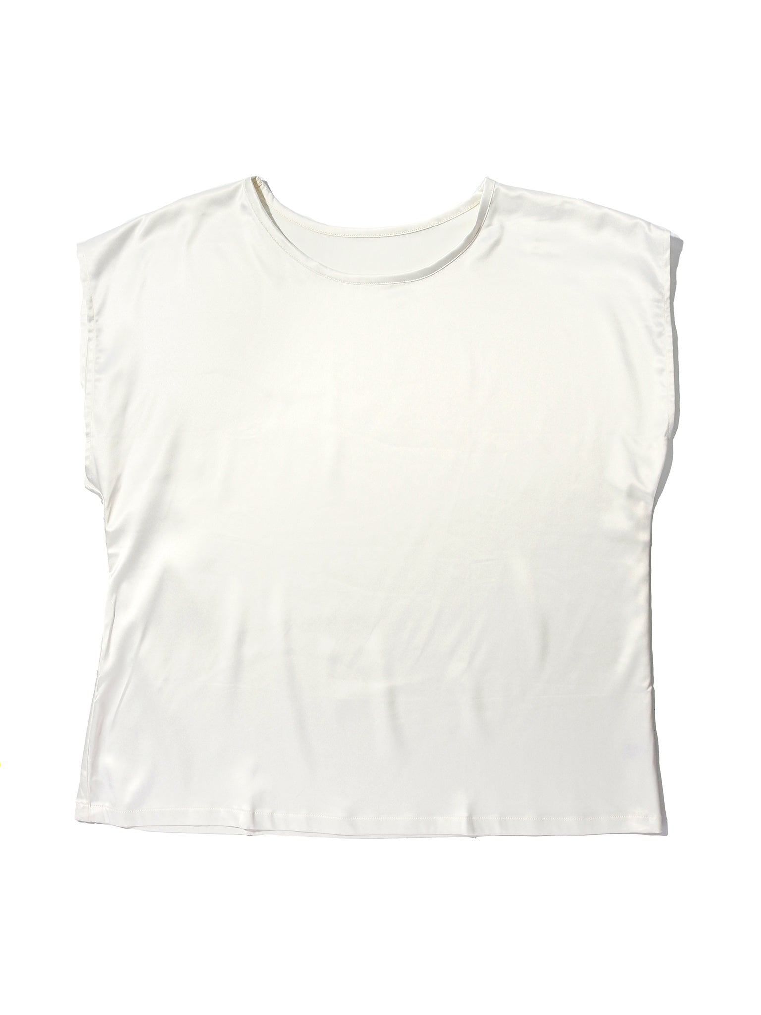 Satin Sleep Cap Sleeve Tee Light Ivory Sale