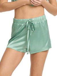 Satin Sleep Drawstring Short Green Tea Sale