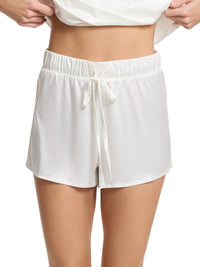 Satin Sleep Drawstring Short Light Ivory  Black Friday Sale