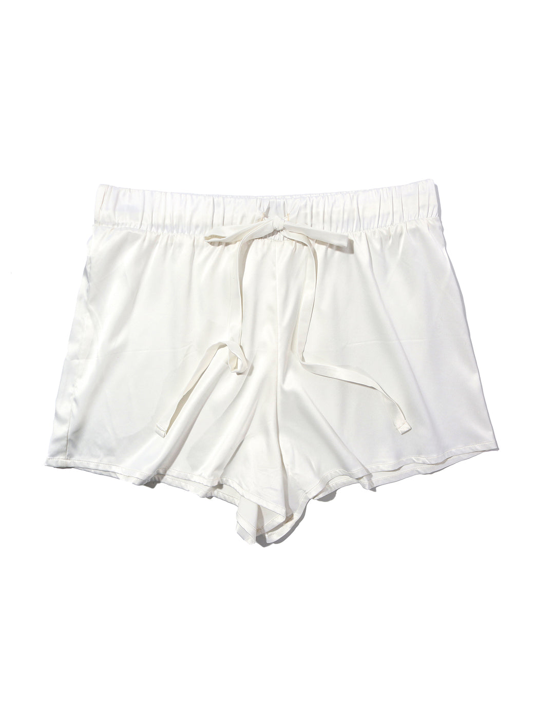 Satin Sleep Drawstring Short Light Ivory  Black Friday Sale