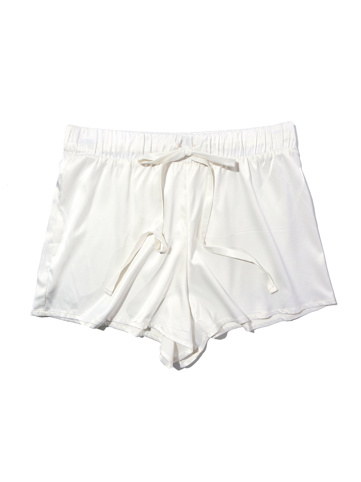 Satin Sleep Drawstring Short Light Ivory  Black Friday Sale