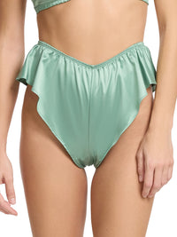 Satin Sleep Flutter Tanga Green Tea Sale