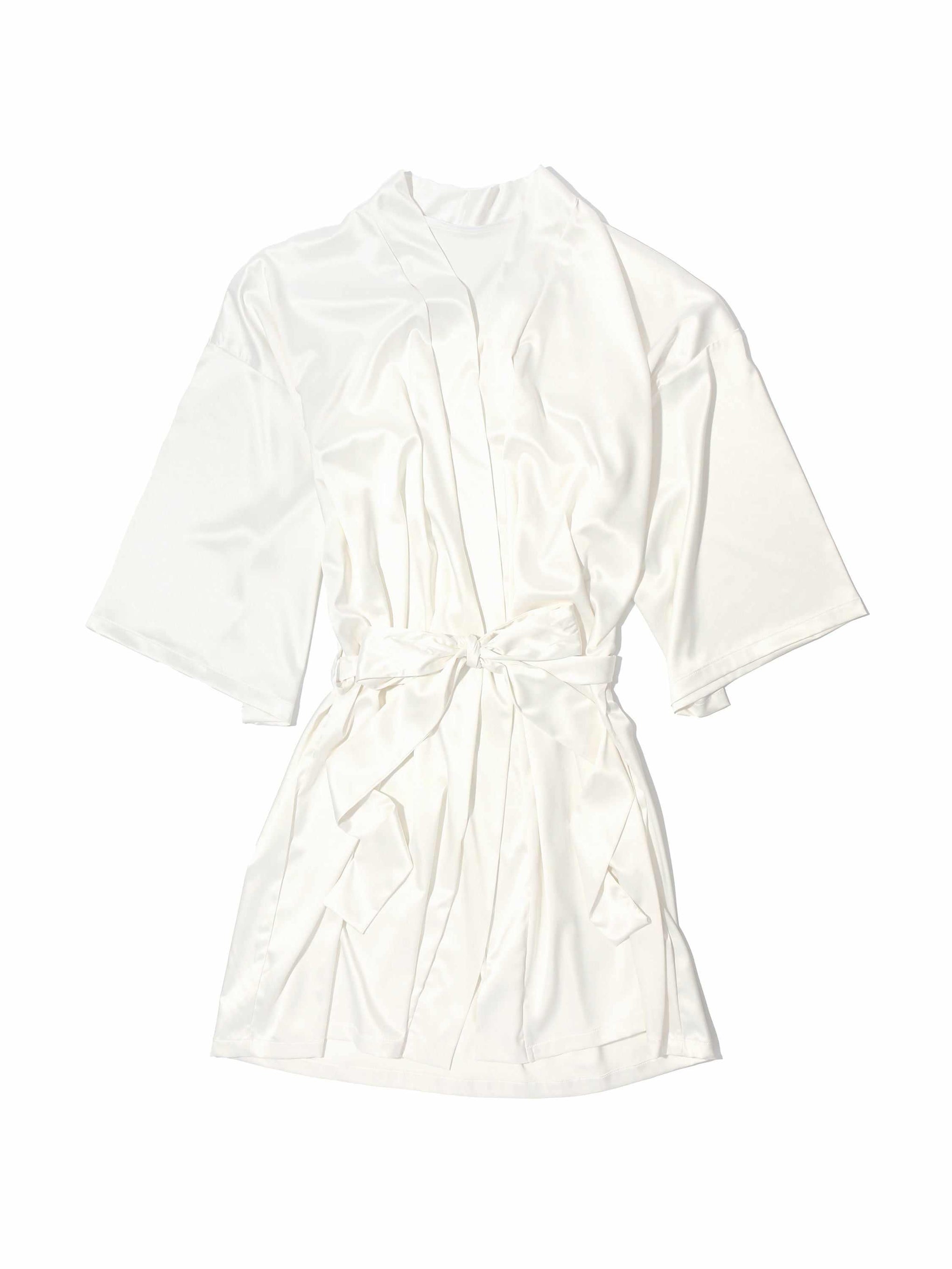 Satin Sleep Robe Light Ivory Sale