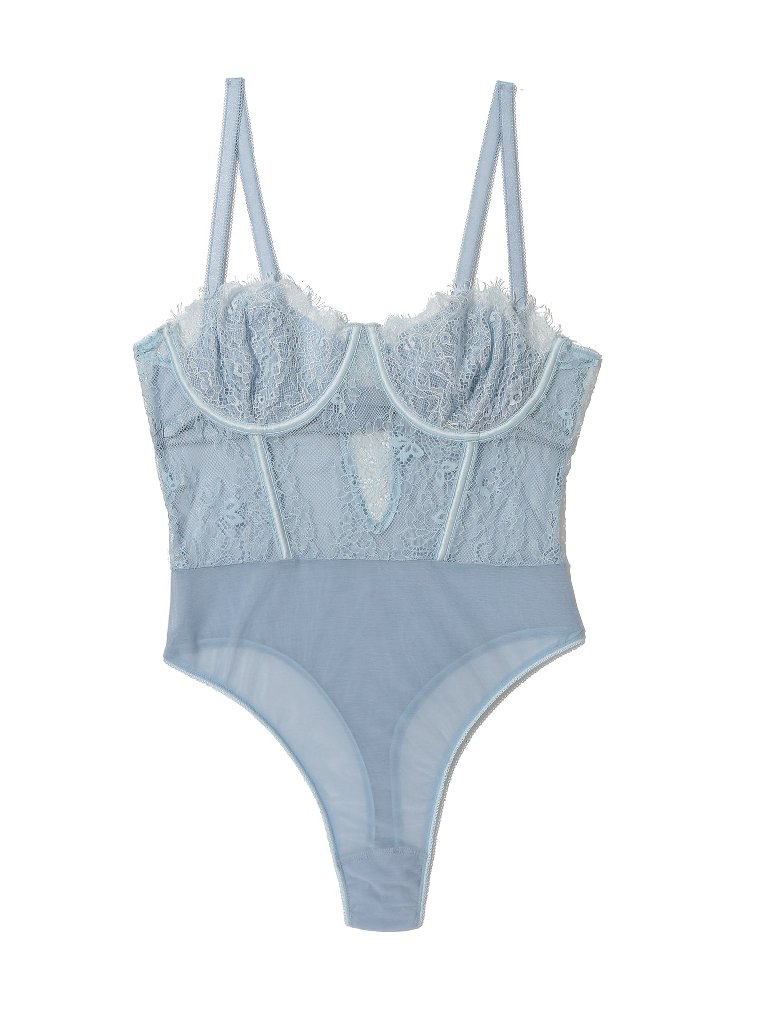 Sheer Seduction Bodysuit Touch The Sky Blue Sale | Hanky