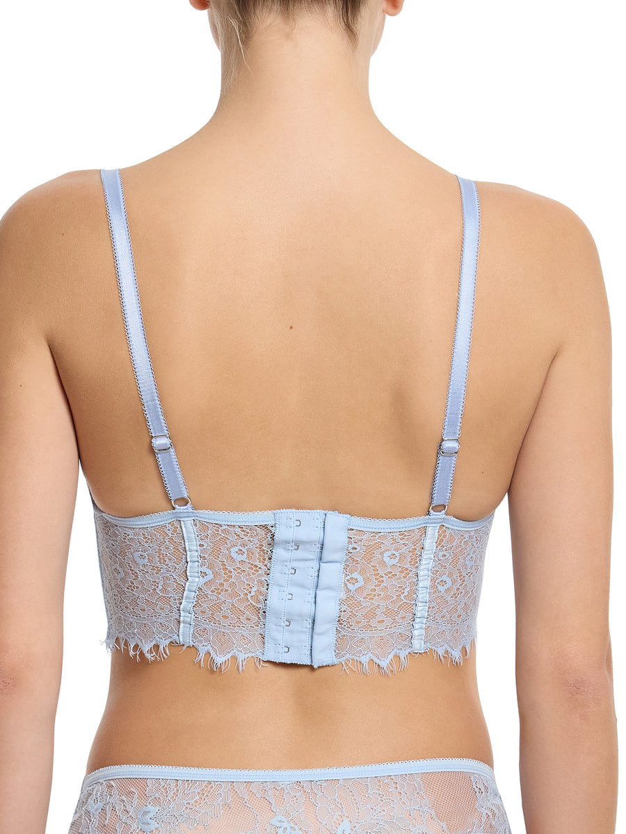 Touch The Sky Blue Sheer Seduction Underwire Bustier - Back View, Hook-and-Eye Closure | Hanky Panky